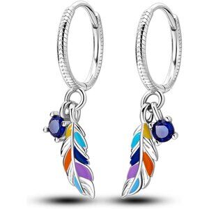 Women Colorful Drop Earrings Various Hypoallergenic Star moon Sterling Silver